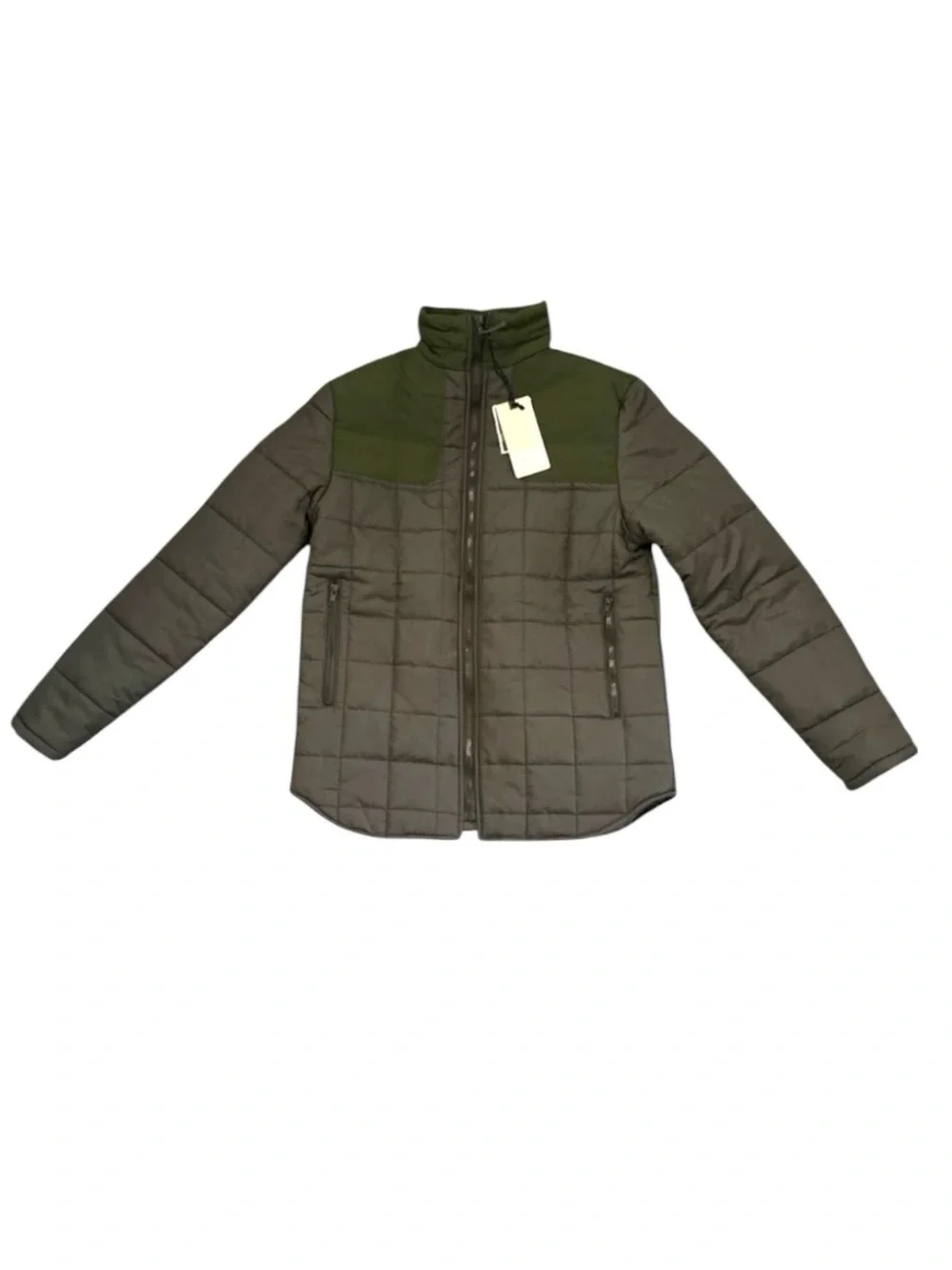 NWT Nomad Men’s Quilted Puffer Jacket Olive Charcoal Full Zip M